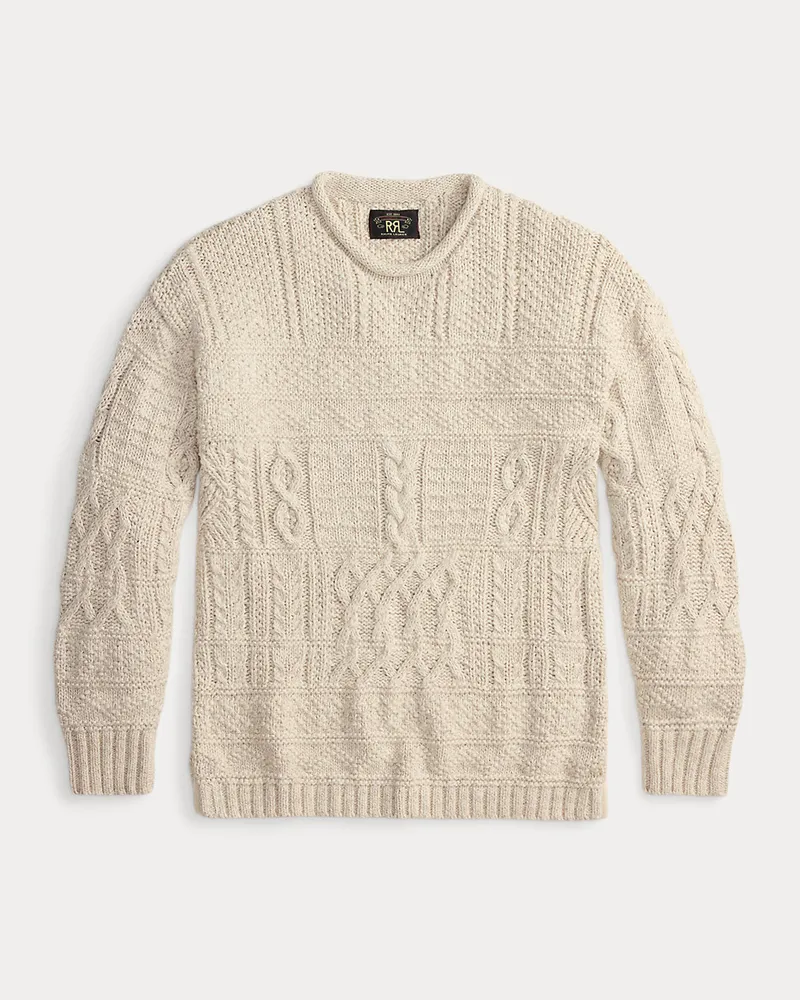 Ralph Lauren Rollkragenpullover mit Zopfmuster Cream