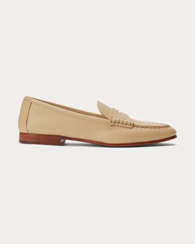 Ralph Lauren Pennyloafer aus Narbenleder Cream