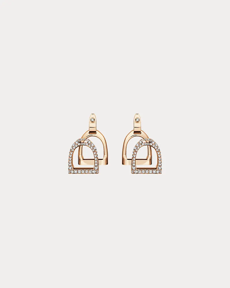 Ralph Lauren Ohrringe Stirrup mit Pavé-Diamanten Gold