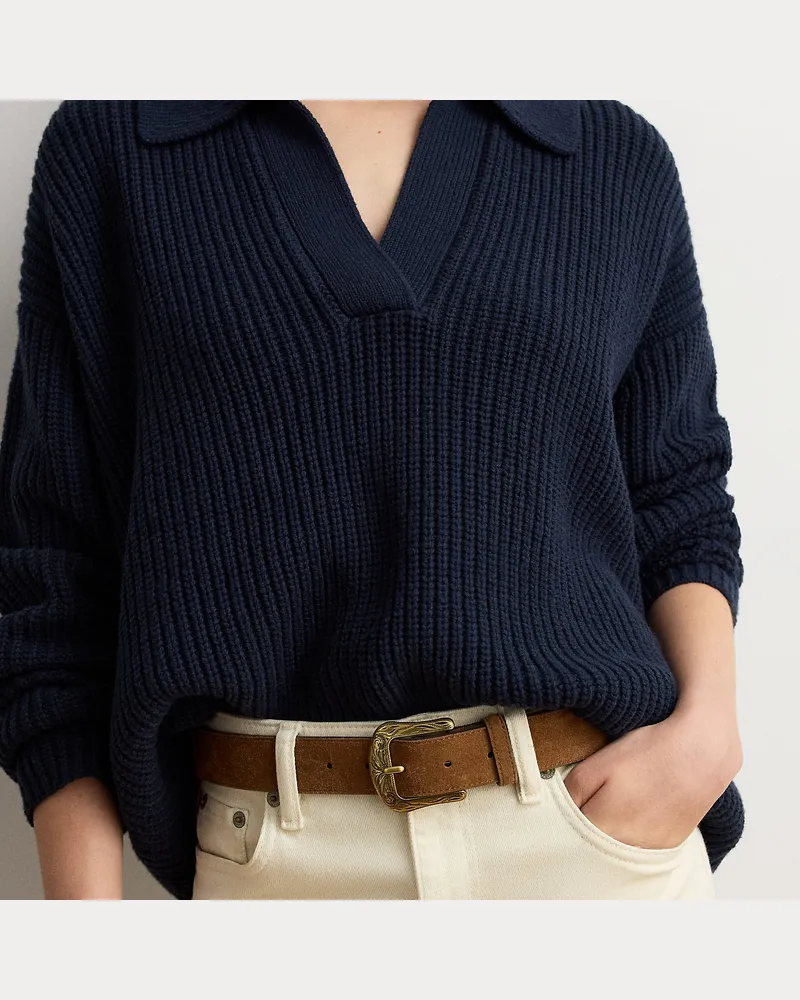 Ralph Lauren Wildledergürtel mit geprägter Schnalle Brown