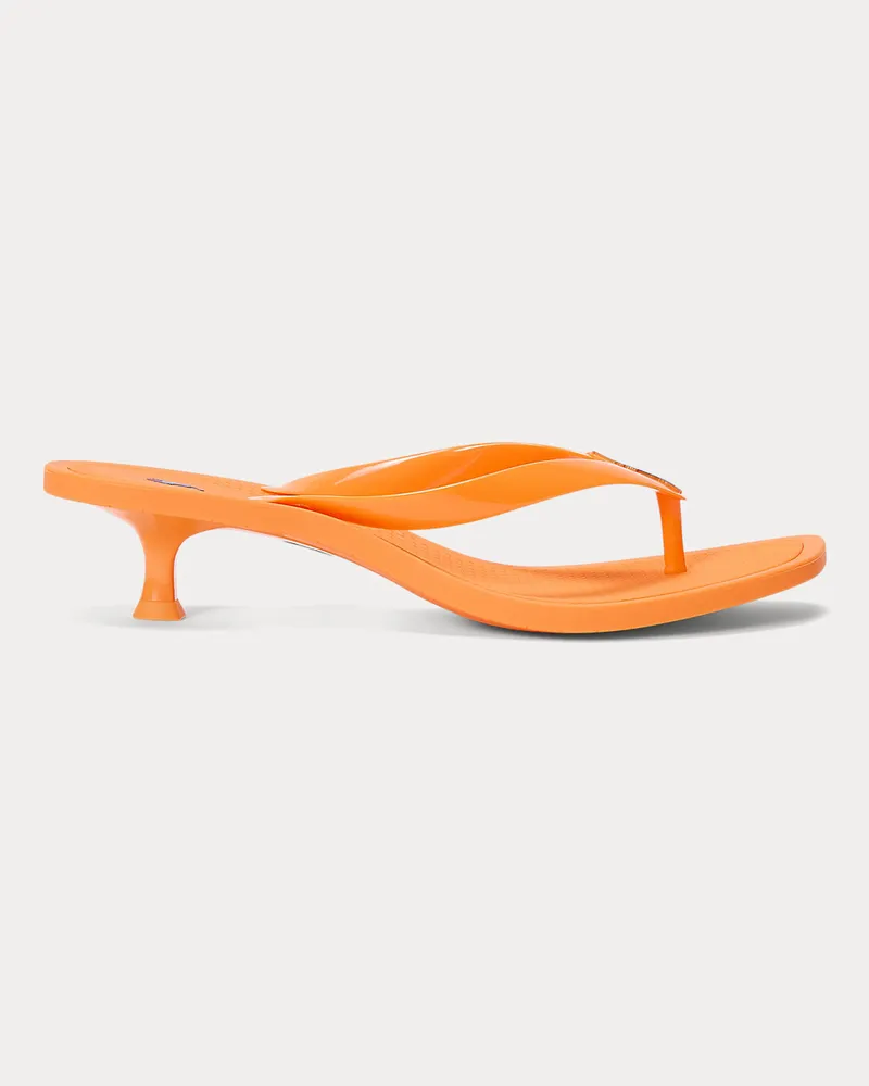 Ralph Lauren Sandale Polo Play mit Kitten-Heel Orange
