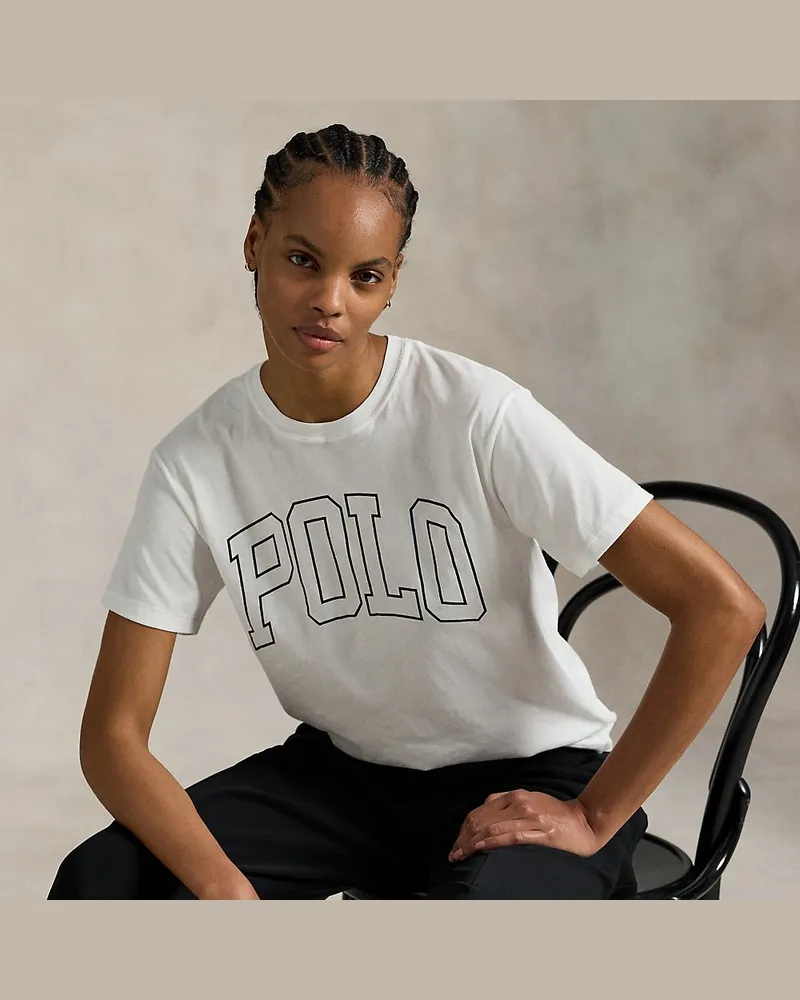 Ralph Lauren T-Shirt aus Baumwolljersey mit Logo White
