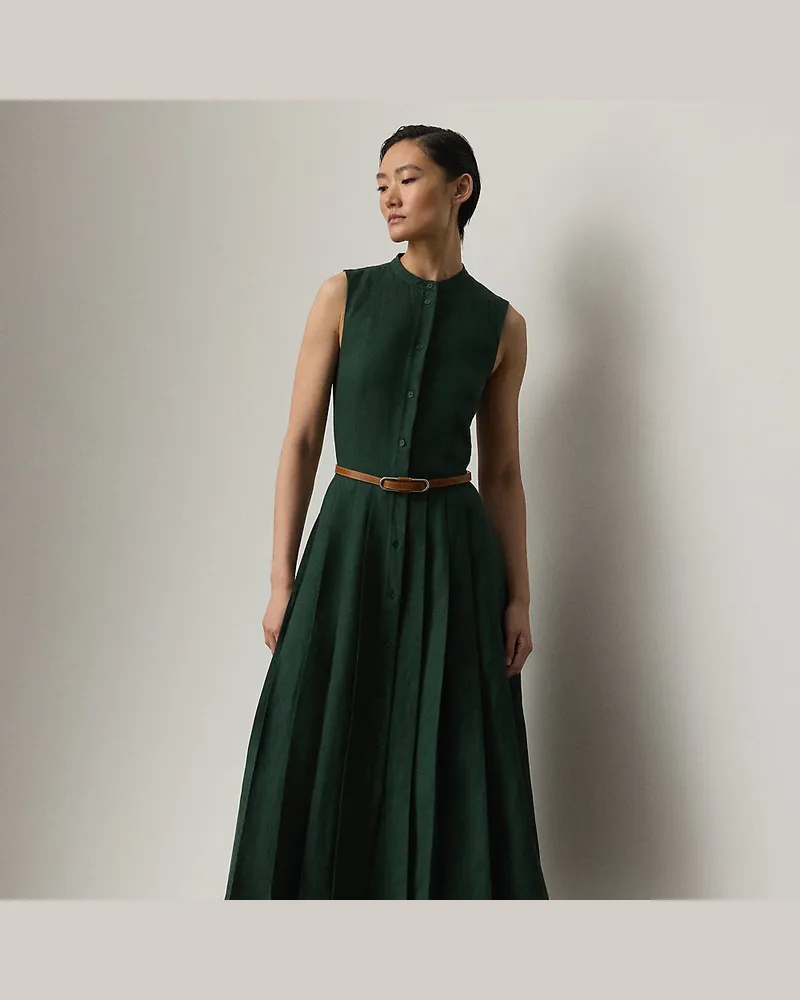 Ralph Lauren Ärmelloses Tageskleid Kennedi aus Leinen Green