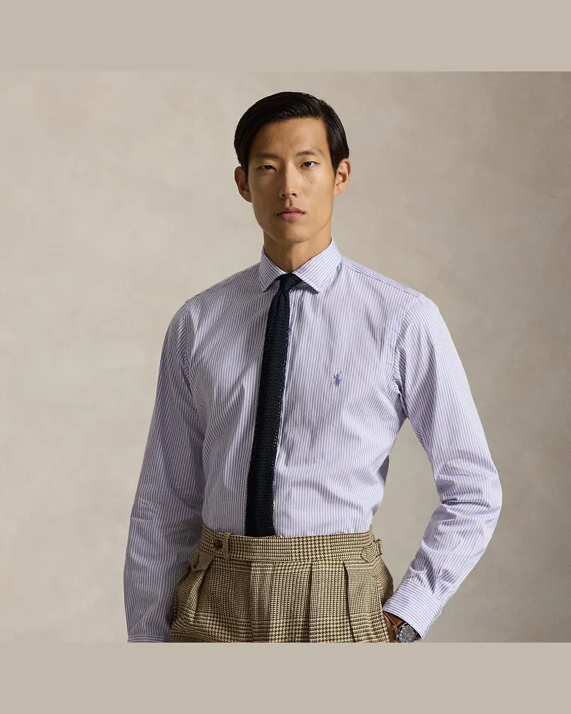Ralph Lauren Custom-Fit Popelinehemd mit Streifen Purple