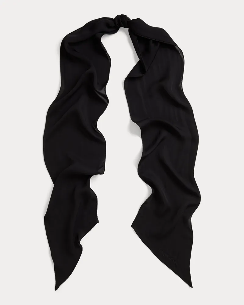 Ralph Lauren Langes, schmales Satintuch Black