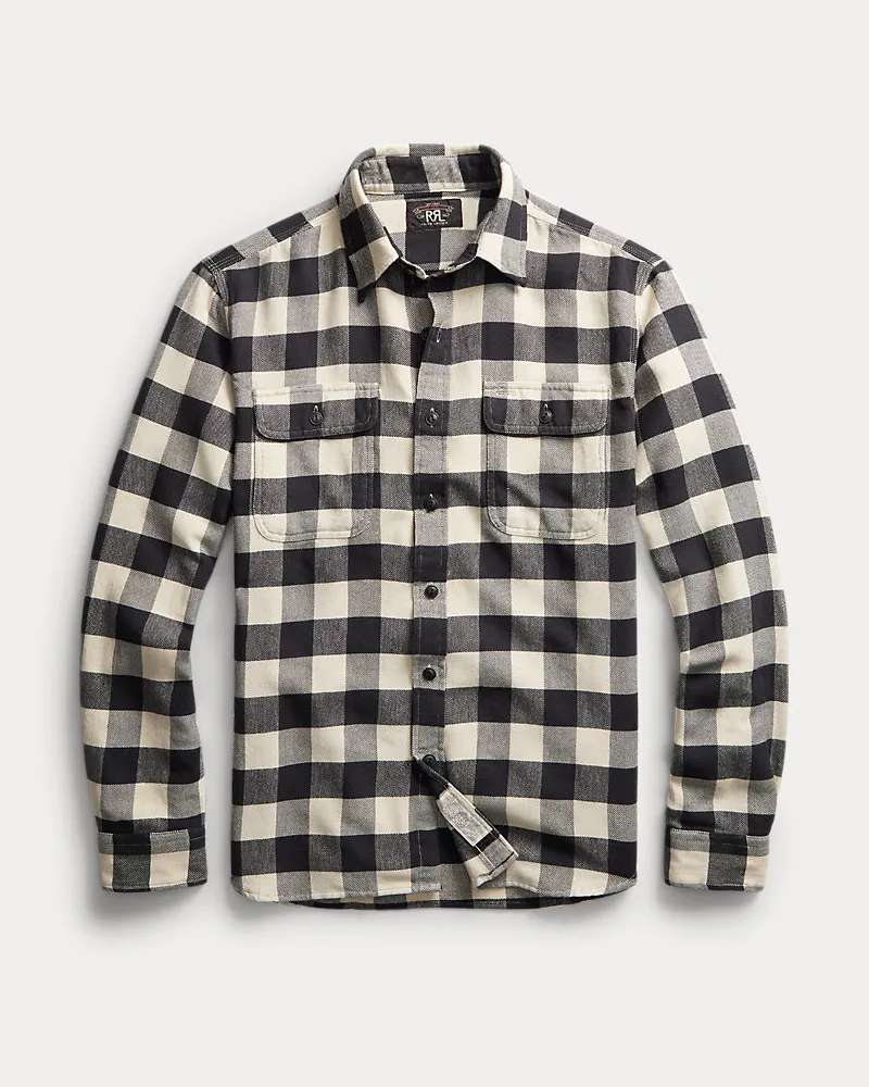 Ralph Lauren Arbeitshemd aus Twill mit Buffalo-Karo Natural