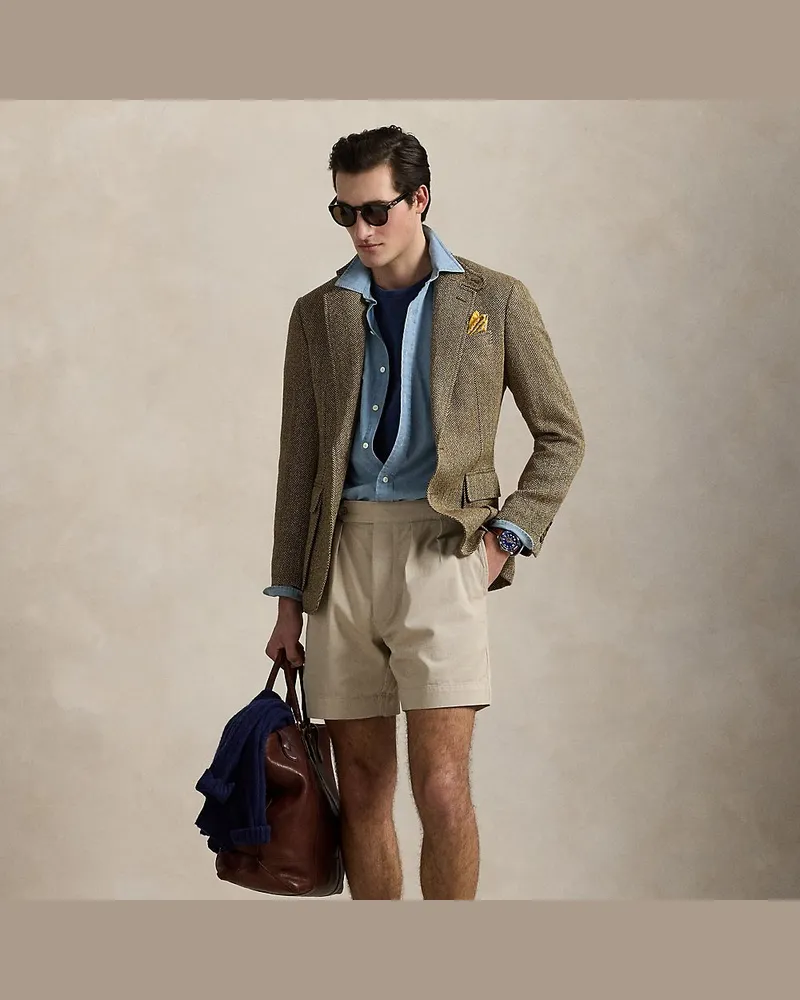 Ralph Lauren Relaxed-Fit Twill-Shorts mit Falten Tan