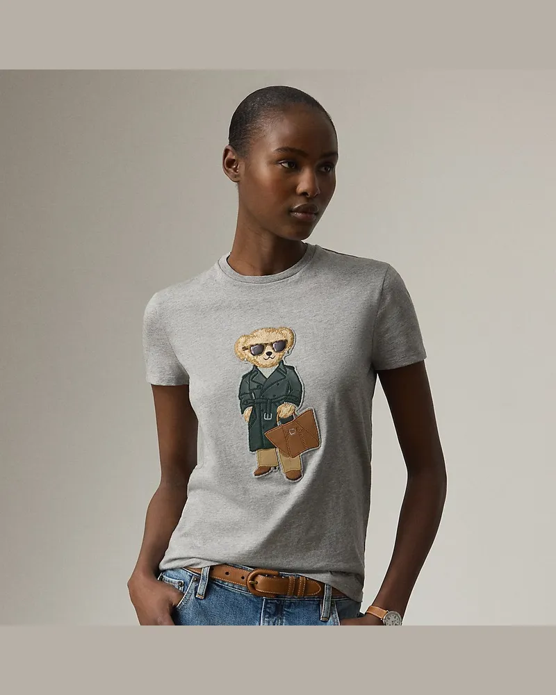 Ralph Lauren T-Shirt mit Racing Green Trench Bear Grey