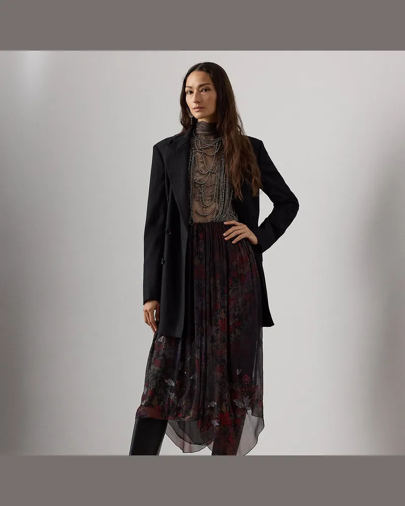 Ralph Lauren Geblümter Rock Gabriella mit Verzierung Black