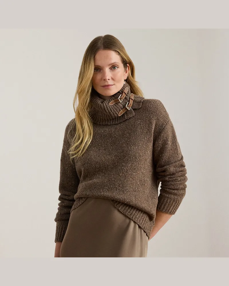 Ralph Lauren Melierter Rollkragenpullover Brown