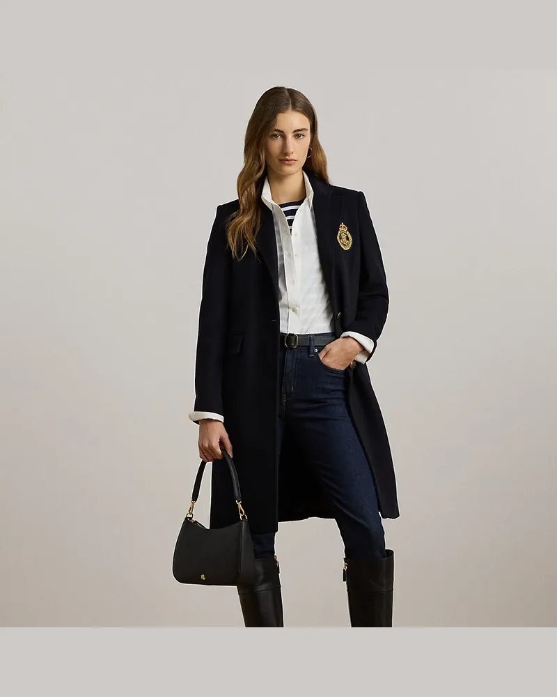 Ralph Lauren Mantel mit Wappenaufnäher Blue