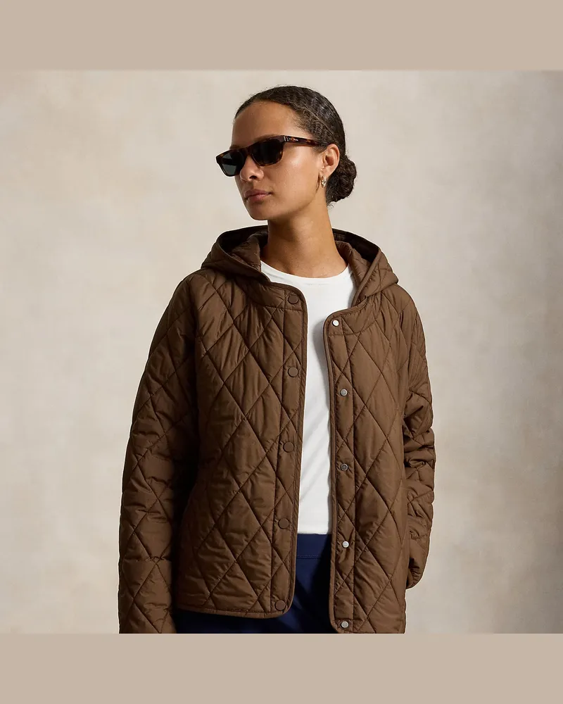 Ralph Lauren Gesteppte Taftjacke Brown