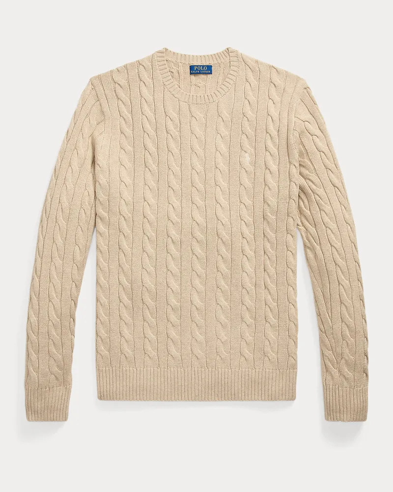 Ralph Lauren Große Größen - Baumwollpullover mit Zopfmuster Brown