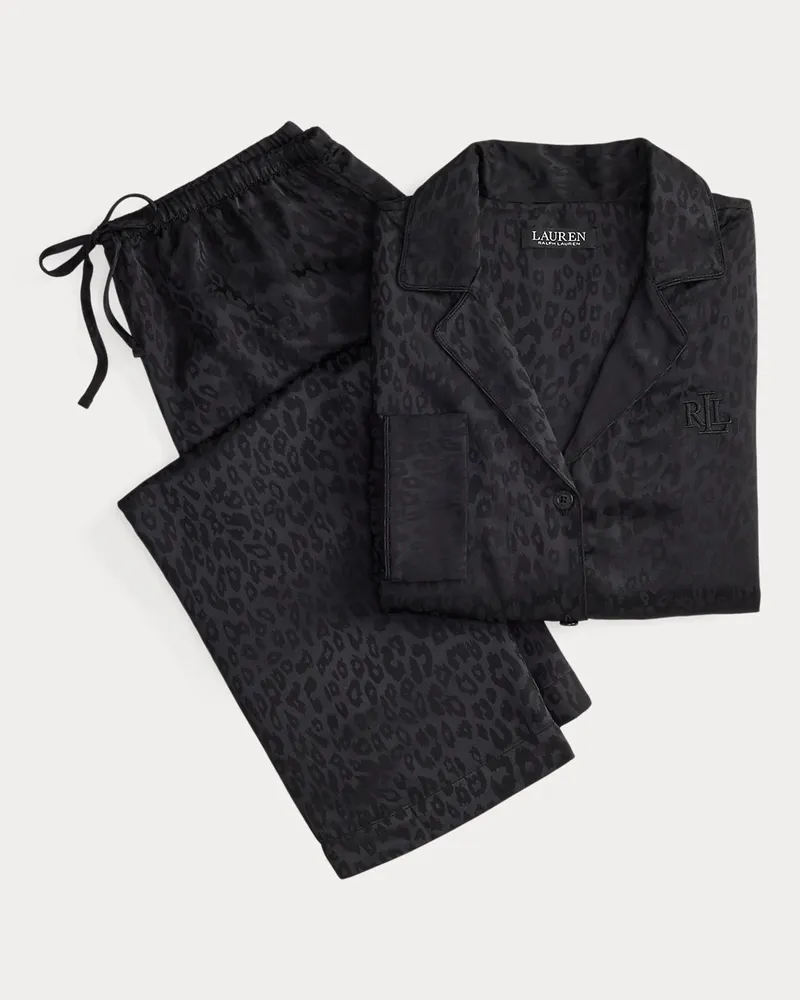 Ralph Lauren Schlafset aus Satin-Jacquard Black