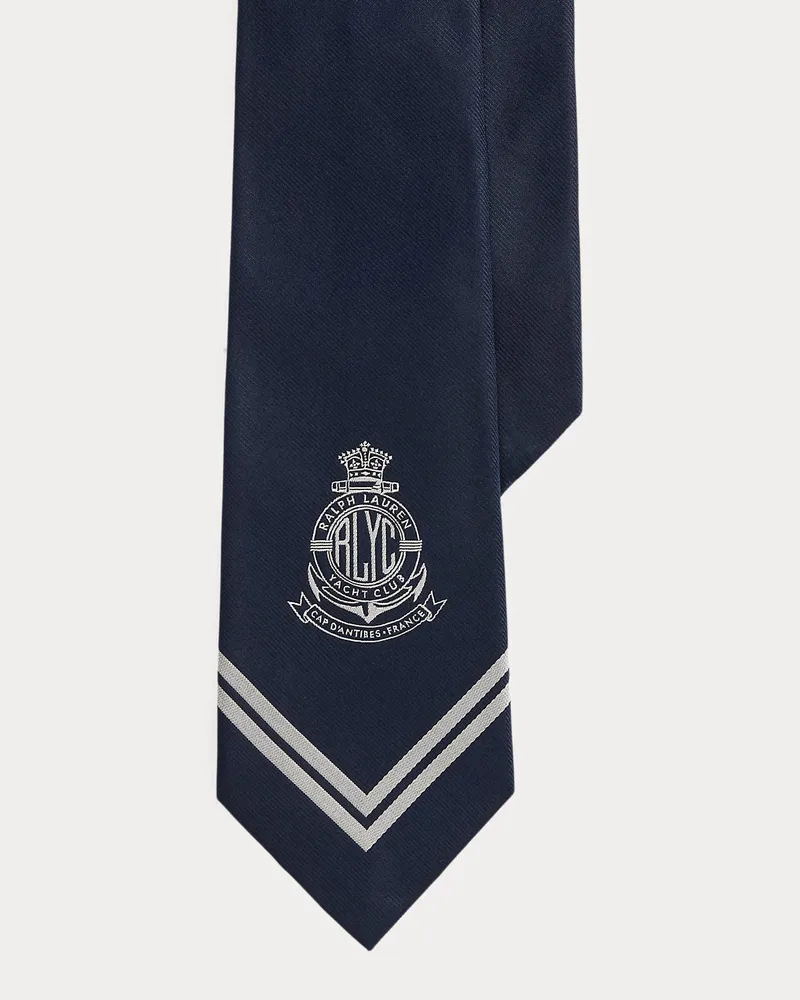 Ralph Lauren Seidenkrawatte mit Wappen Blue