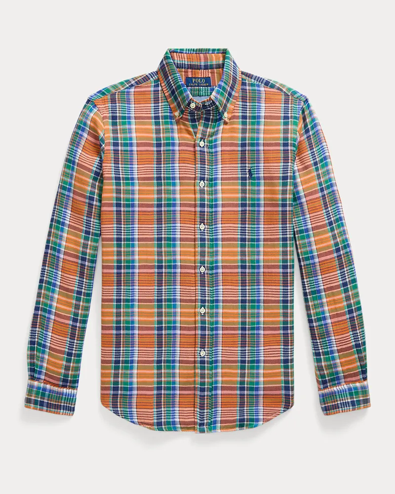 Ralph Lauren Beidseitiges Custom-Fit Karohemd Orange