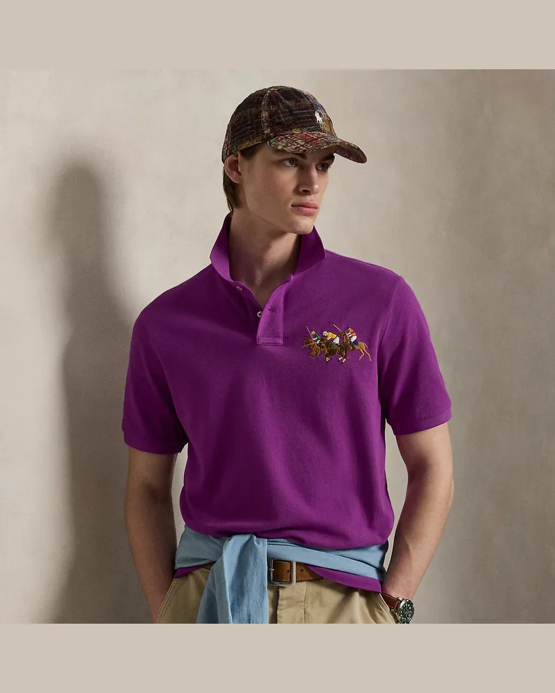 Ralph Lauren Classic-Fit Poloshirt mit Dreifach-Pony Purple