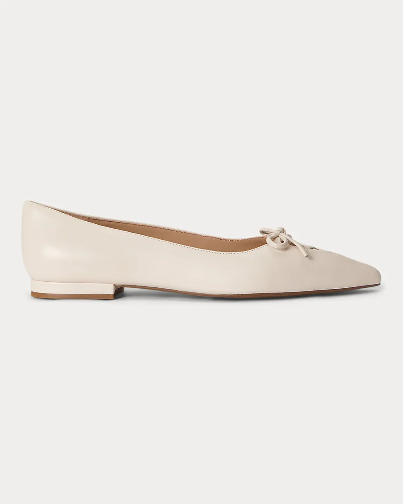 Ralph Lauren Schnürballerina Londyn aus Nappaleder White
