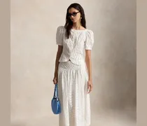 Baumwoll-Maxirock mit Lochstickerei