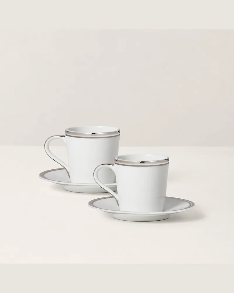 Ralph Lauren Home Espressotassen-Geschenkset Wilshire Silver