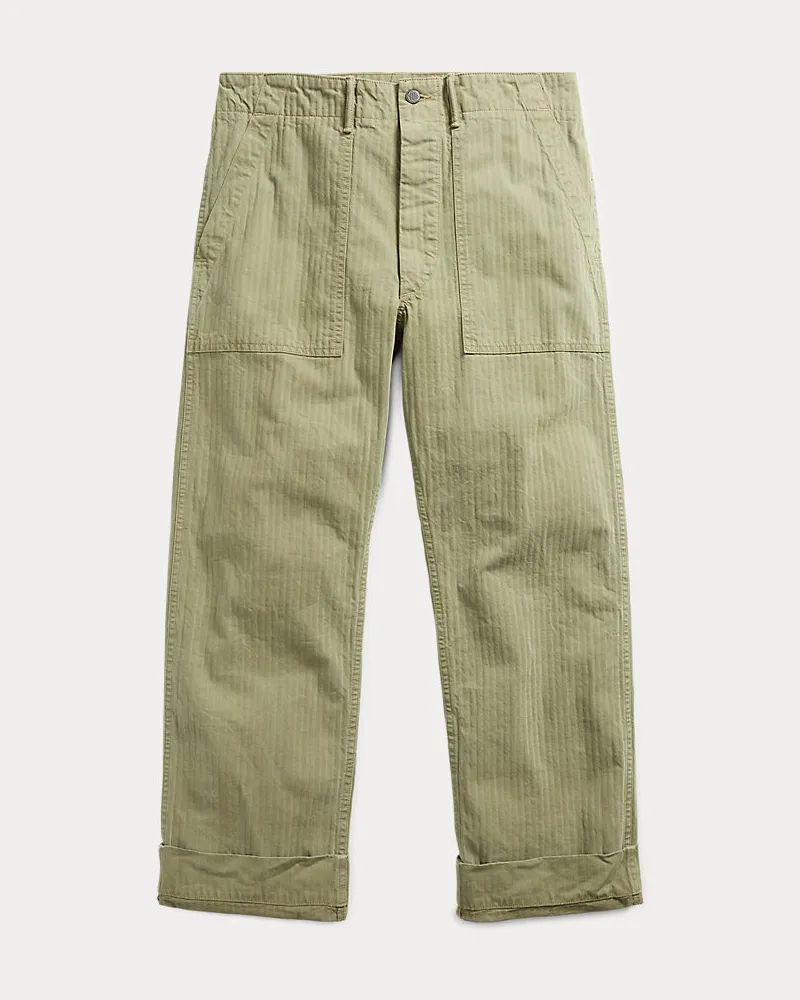 Ralph Lauren Utility-Hose mit Fischgratmuster Green
