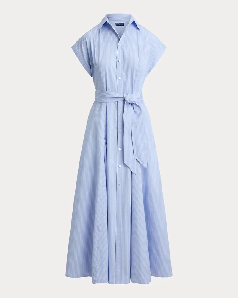 Ralph Lauren Gestreiftes Hemdkleid aus Baumwolle Blue