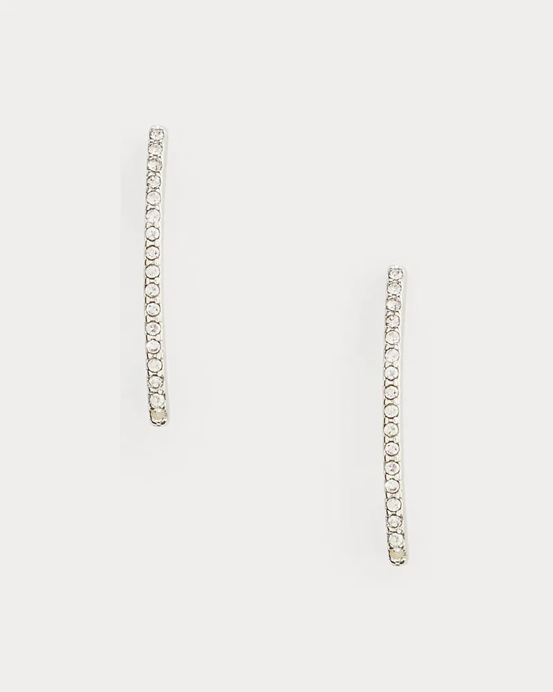 Ralph Lauren Versilberte Durchzieh-Ohrringe mit Pavé Silver