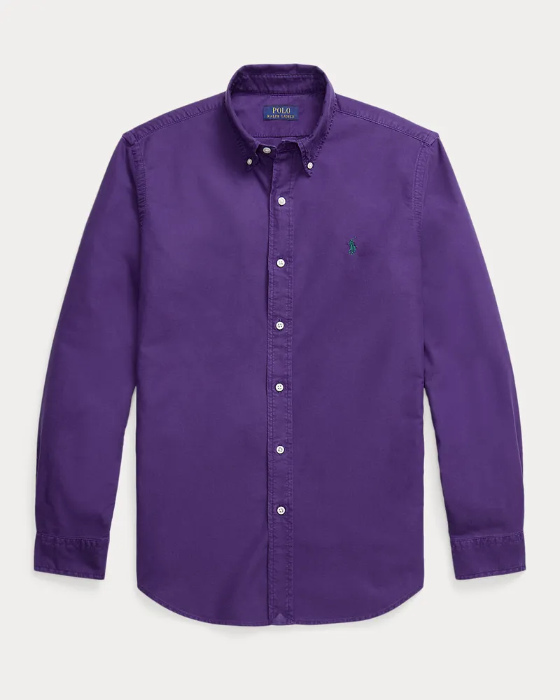 Ralph Lauren Gefärbtes Custom-Fit Oxfordhemd Purple