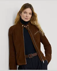 Ralph Lauren Bikerjacke aus Ziegenwildleder Brown