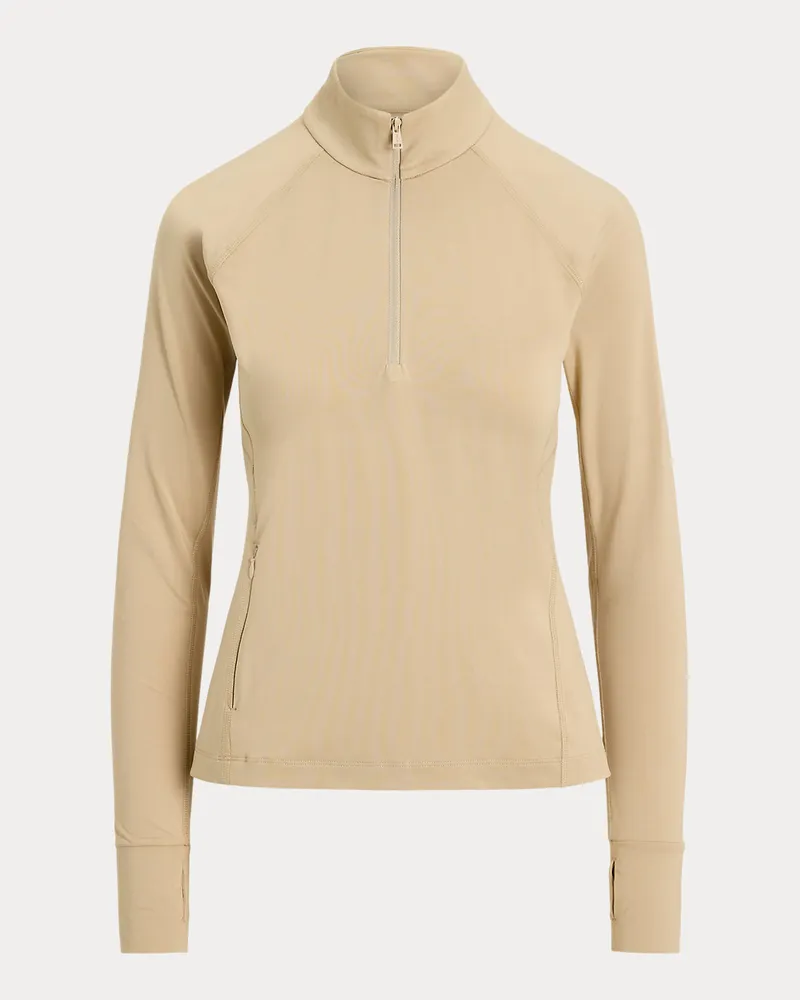 Ralph Lauren Jerseypullover mit Viertelreißverschluss Brown