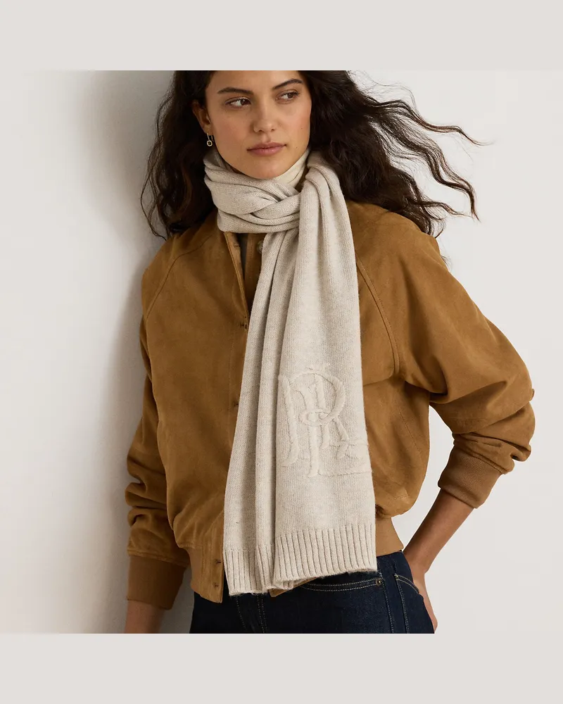 Ralph Lauren Strickschal mit gesticktem Logo Natural