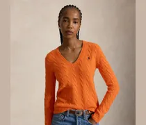 Woll-Kaschmir-Pullover mit Zopfmuster