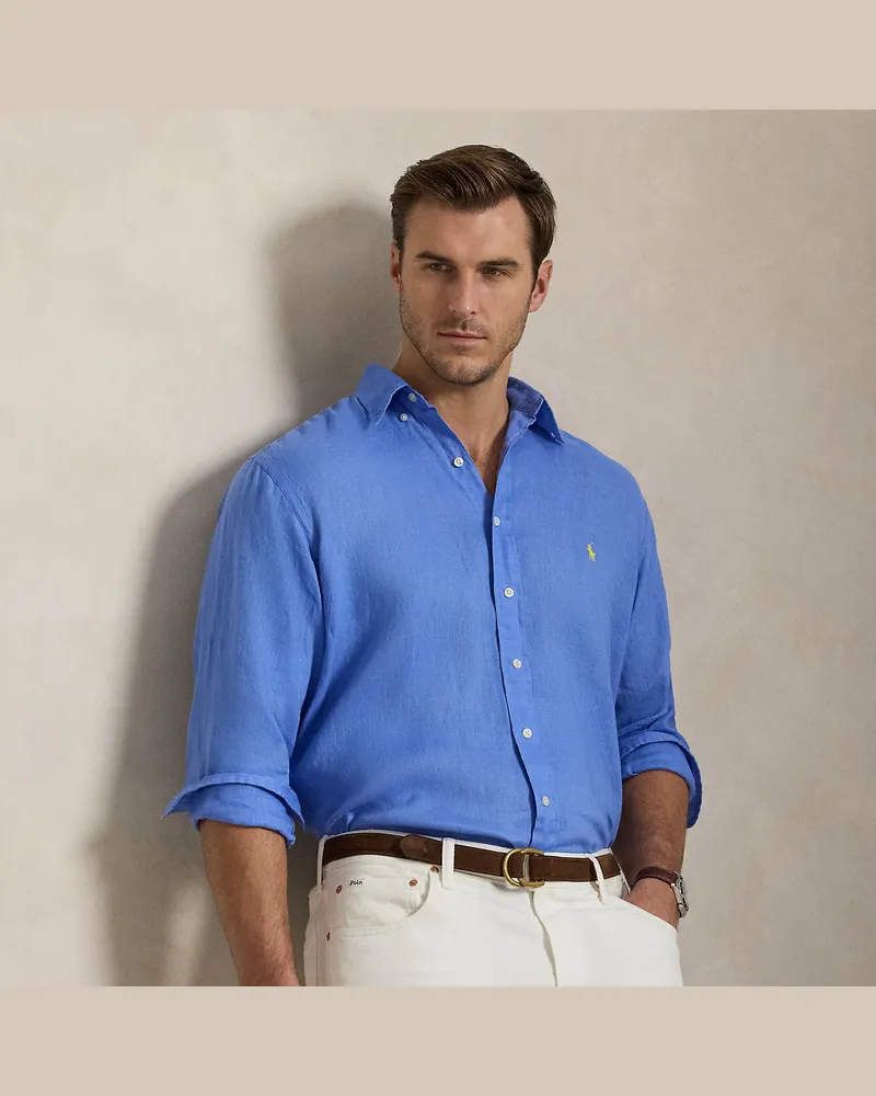 Ralph Lauren Große Größen - Leinenhemd Blue