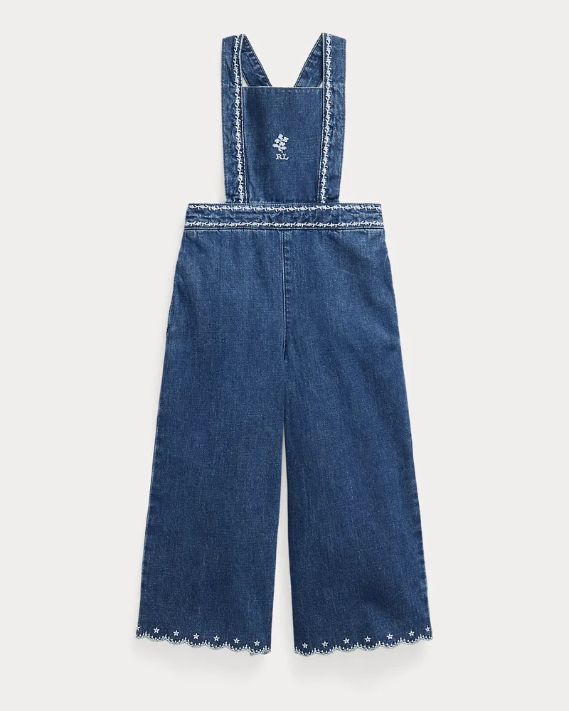 Ralph Lauren Denim-Jumpsuit mit Stickerei Blue