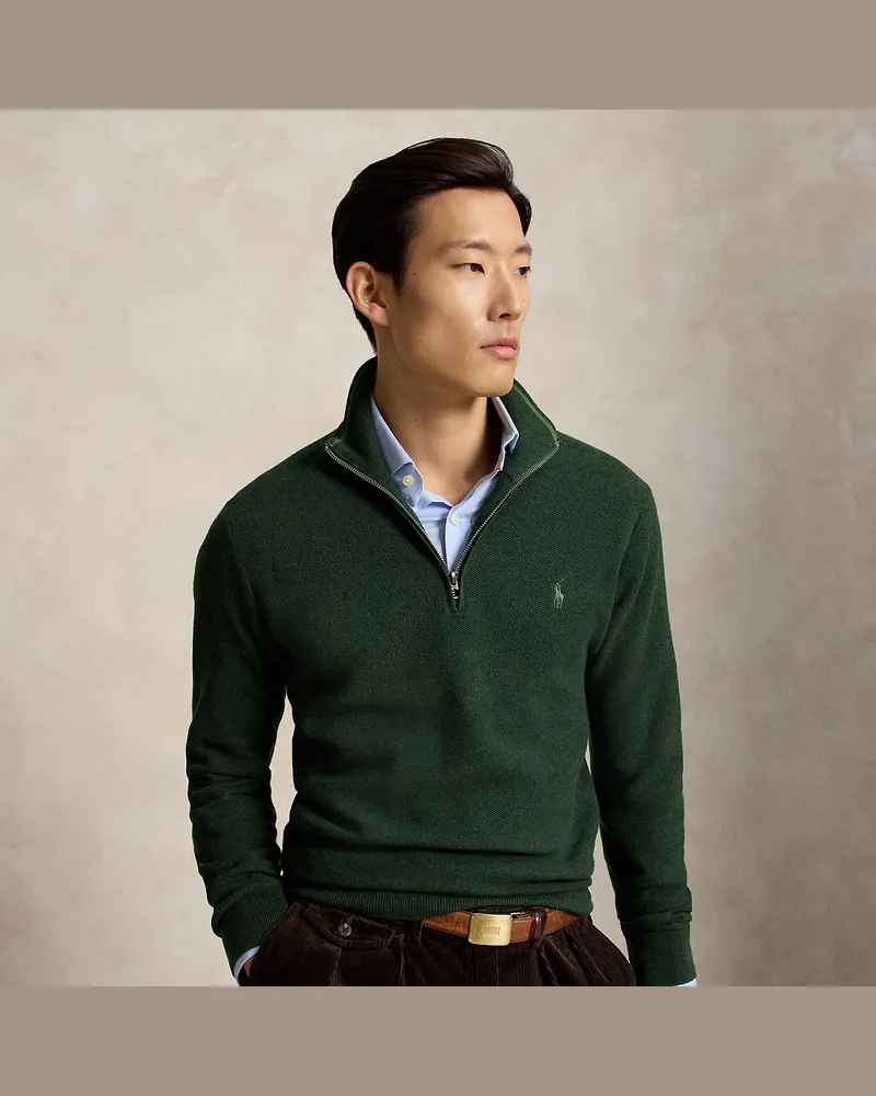 Ralph Lauren Pullover aus Baumwollpiqué Green