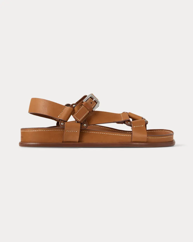 Ralph Lauren Sandale Nolen aus Kalbsleder Brown