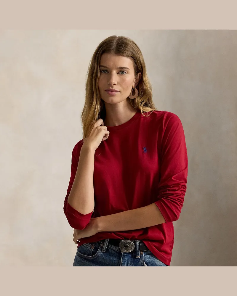 Ralph Lauren Classic-Fit Langarm-T-Shirt aus Jersey Red