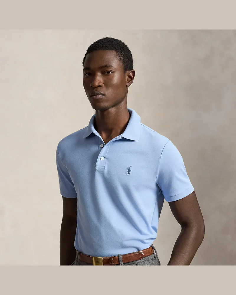 Ralph Lauren Custom-Slim-Fit Piqué-Poloshirt Blue