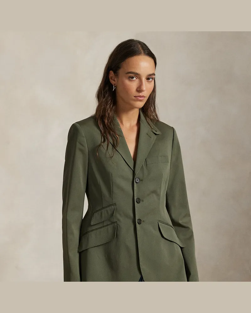 Ralph Lauren Einreihiges Reitersakko aus Satin Green