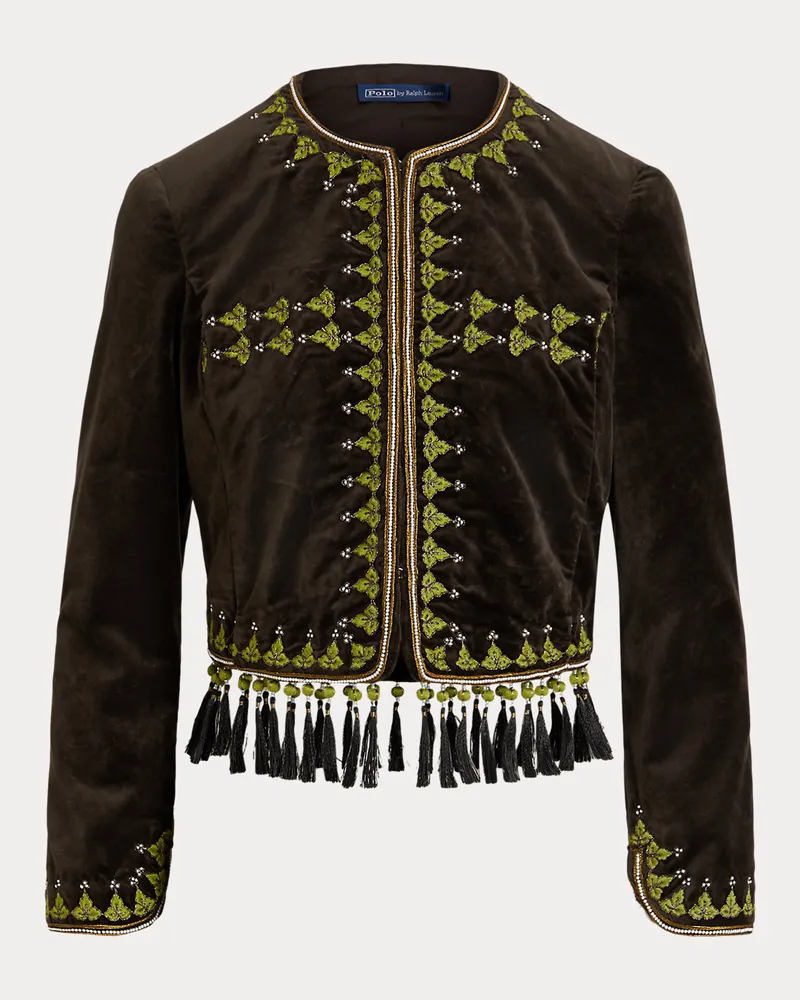 Ralph Lauren Samtjacke mit Verzierung Brown