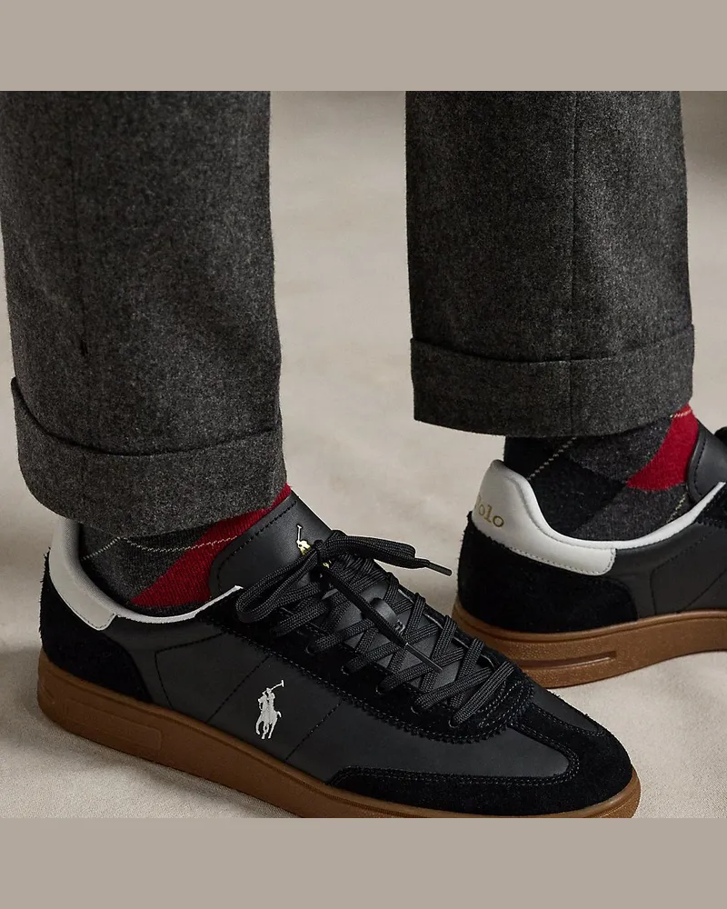Ralph Lauren Sneaker Bedford aus Leder und Wildleder Black