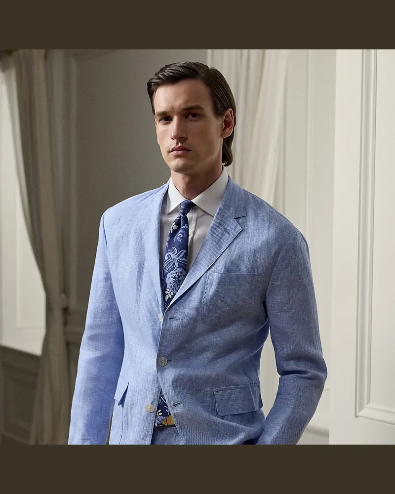 Ralph Lauren Handgeschneiderte Leinenjacke Kent Blue