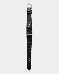 Ralph Lauren Petite-Stirrup-Armband, Alligatorleder Black