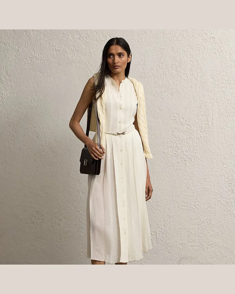 Ralph Lauren Ärmelloses Tageskleid Kennedi aus Leinen Cream