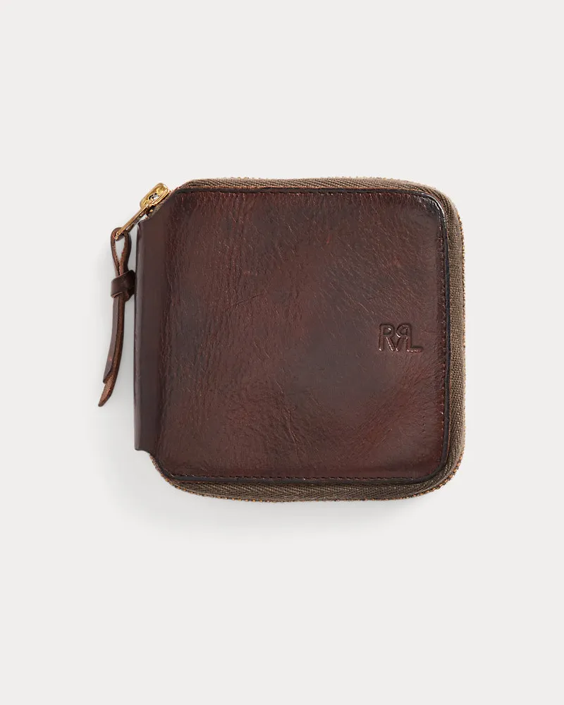 Ralph Lauren Lederbrieftasche mit Reißverschluss Brown