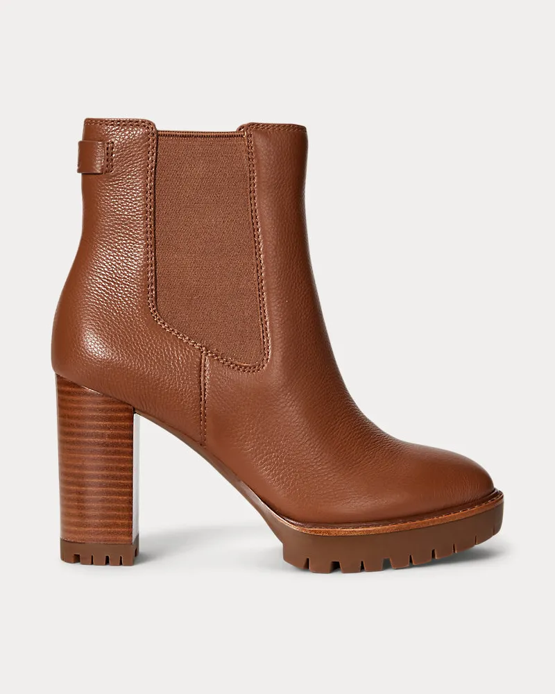 Ralph Lauren Stiefelette Layne aus Narbenleder Brown