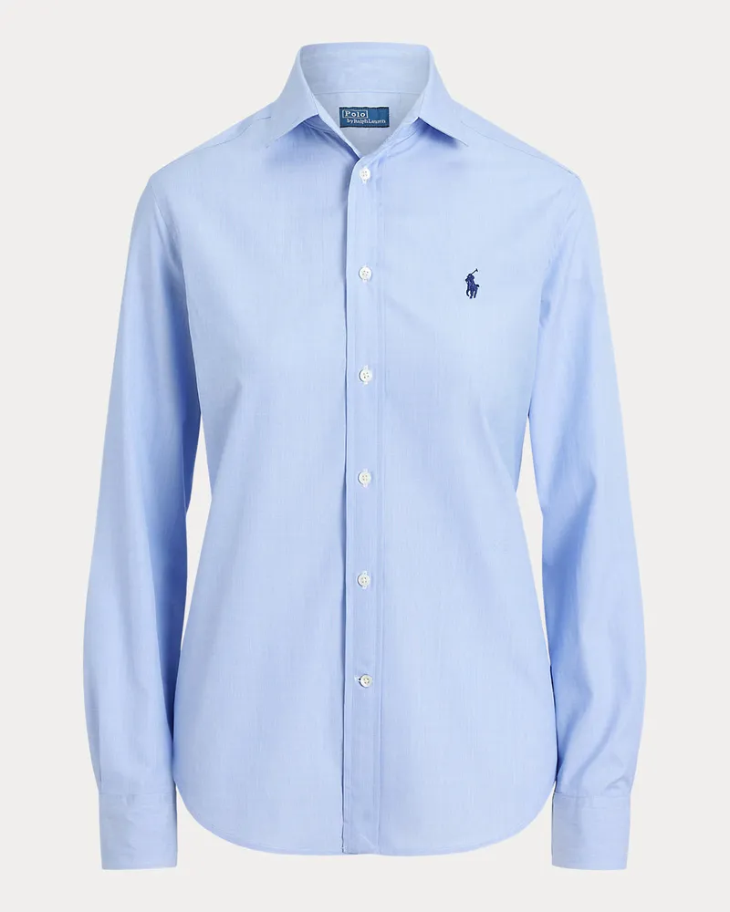 Ralph Lauren Slim-Fit Hemd aus Baumwollpopeline Blue