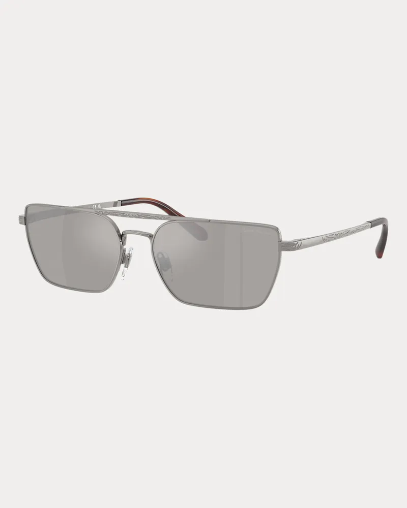 Ralph Lauren Rechteckige Western-Sonnenbrille Brown