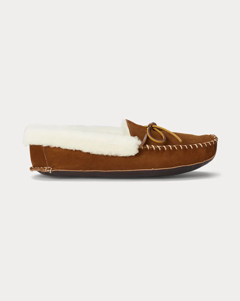 Ralph Lauren Slipper Yarmond mit Lammfellfutter Brown