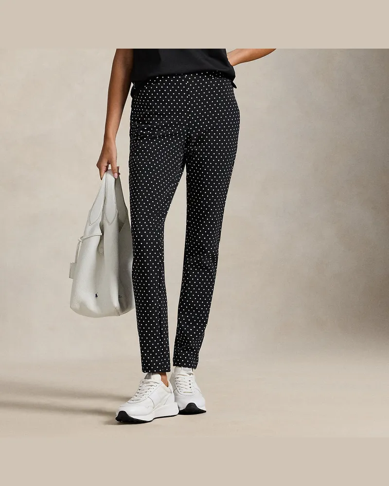 Ralph Lauren Gepunktete Stretch-Twillhose Black